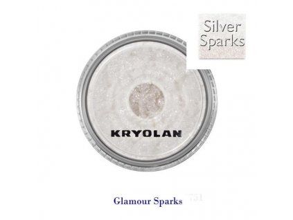 Oční stíny Kryolan GLAMOUR SPARKS  SILVER stříbrná